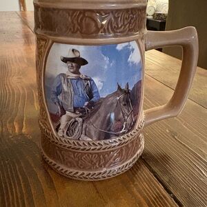 Brown Ceramic Mug with Cowboy Design